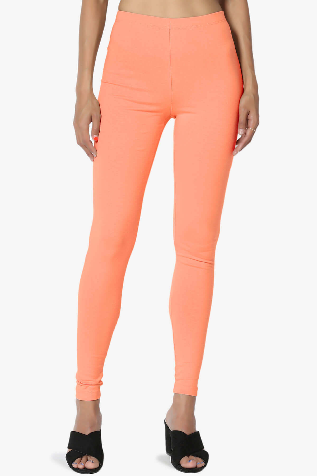 Thalia Cotton Jersey Ankle Leggings CORAL_1