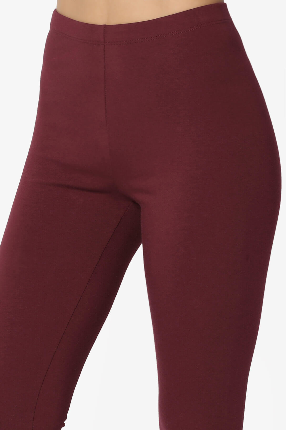 Thalia Cotton Jersey Ankle Leggings DARK BURGUNDY_5