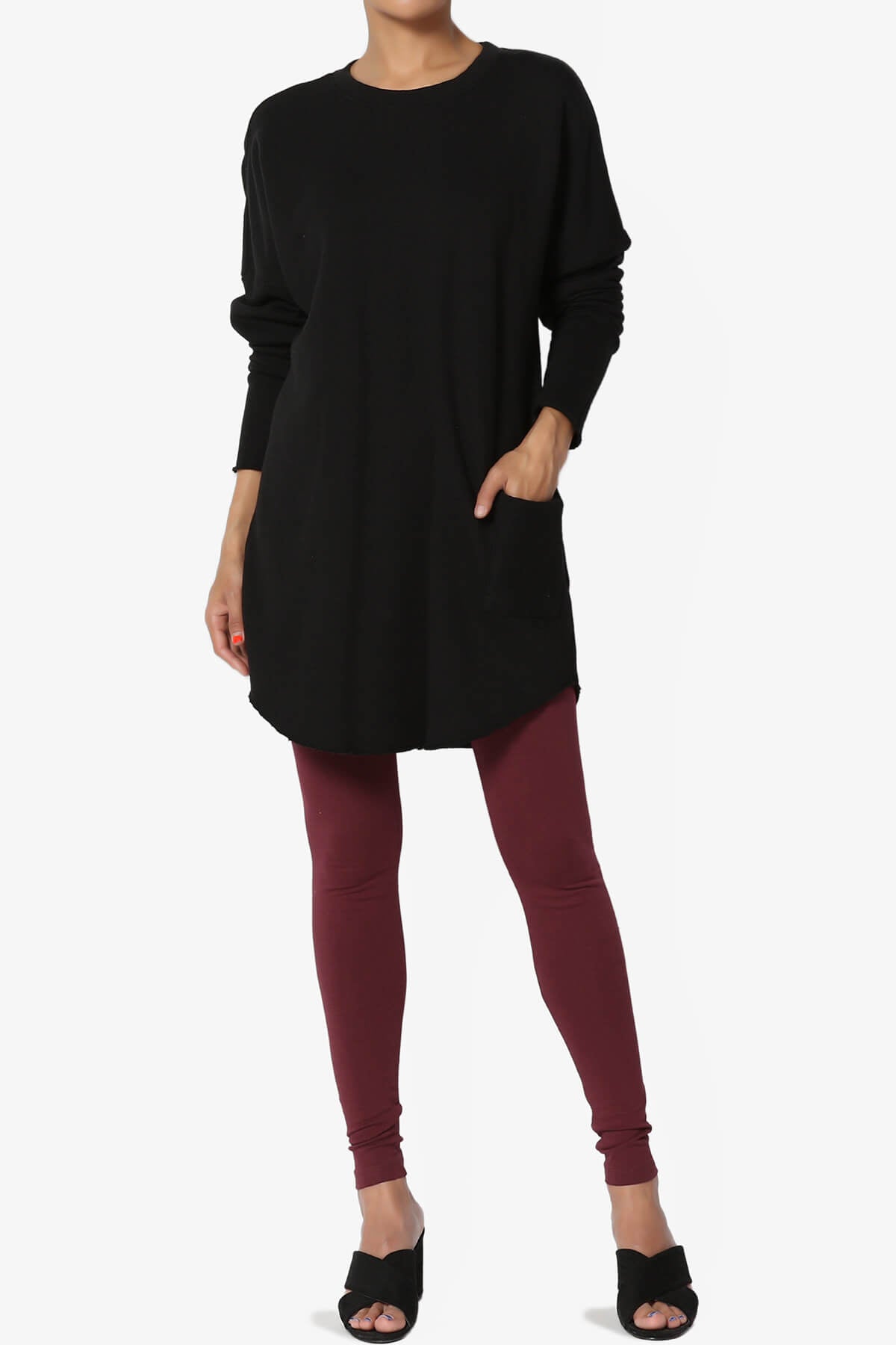 Thalia Cotton Jersey Ankle Leggings DARK BURGUNDY_6