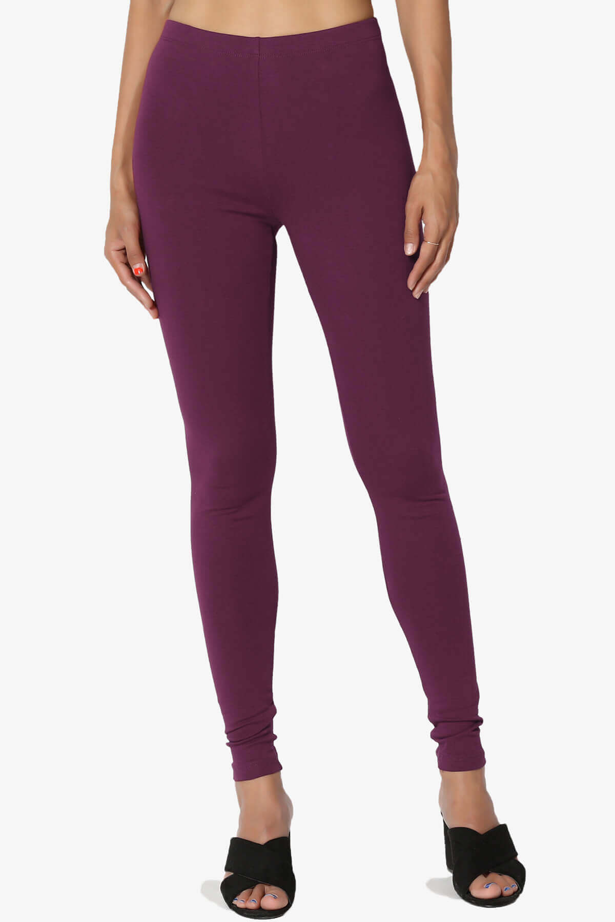 Thalia Cotton Jersey Ankle Leggings DARK PLUM_1