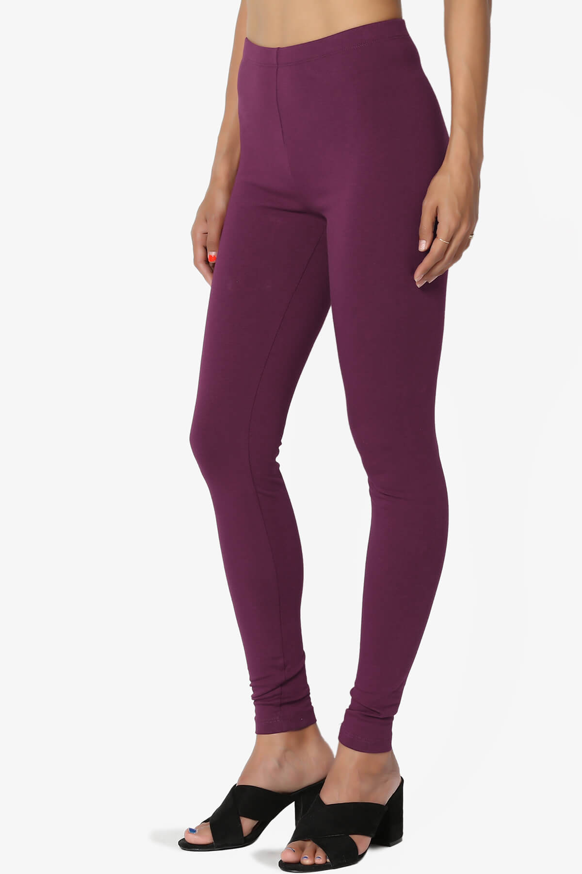 Thalia Cotton Jersey Ankle Leggings DARK PLUM_3