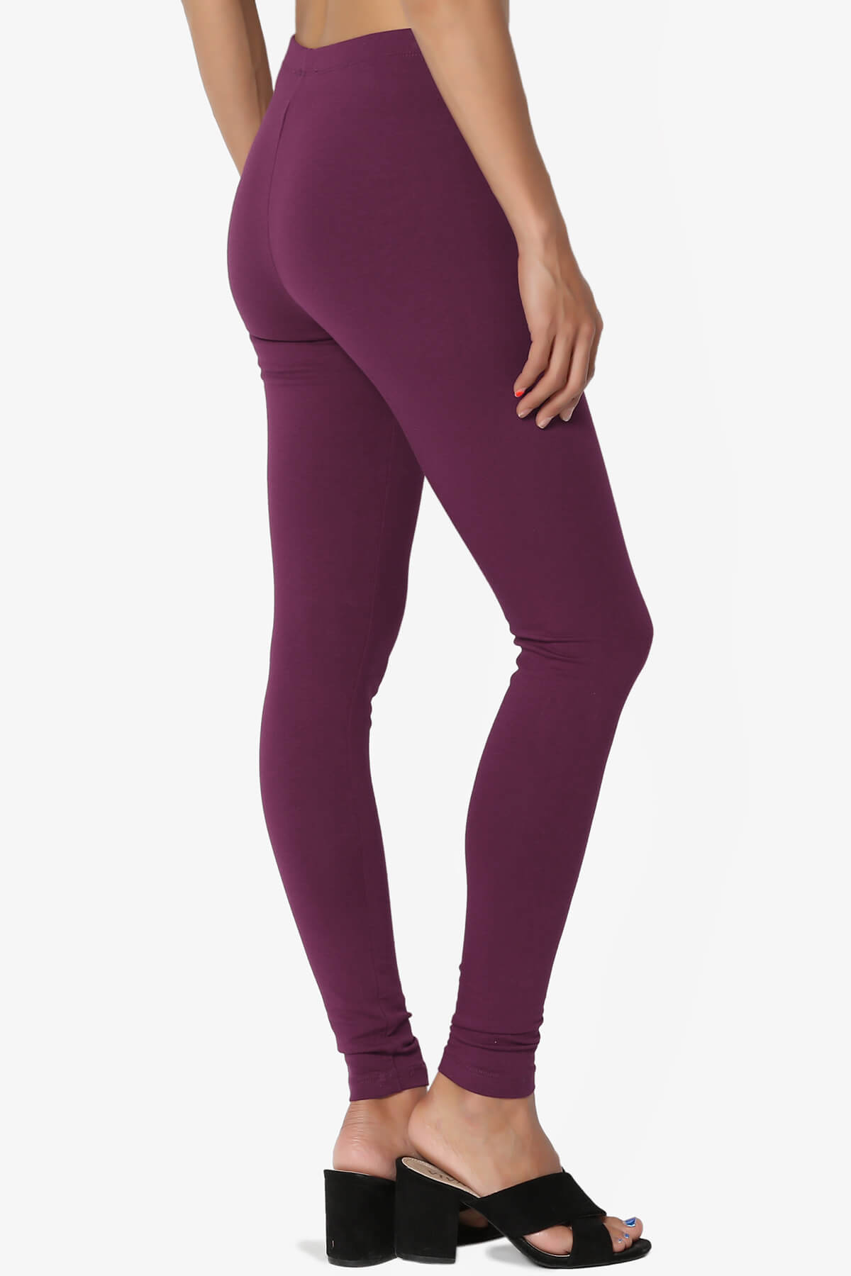 Thalia Cotton Jersey Ankle Leggings DARK PLUM_4