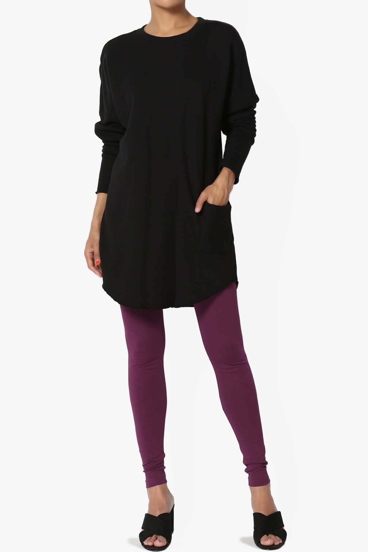 Thalia Cotton Jersey Ankle Leggings DARK PLUM_6