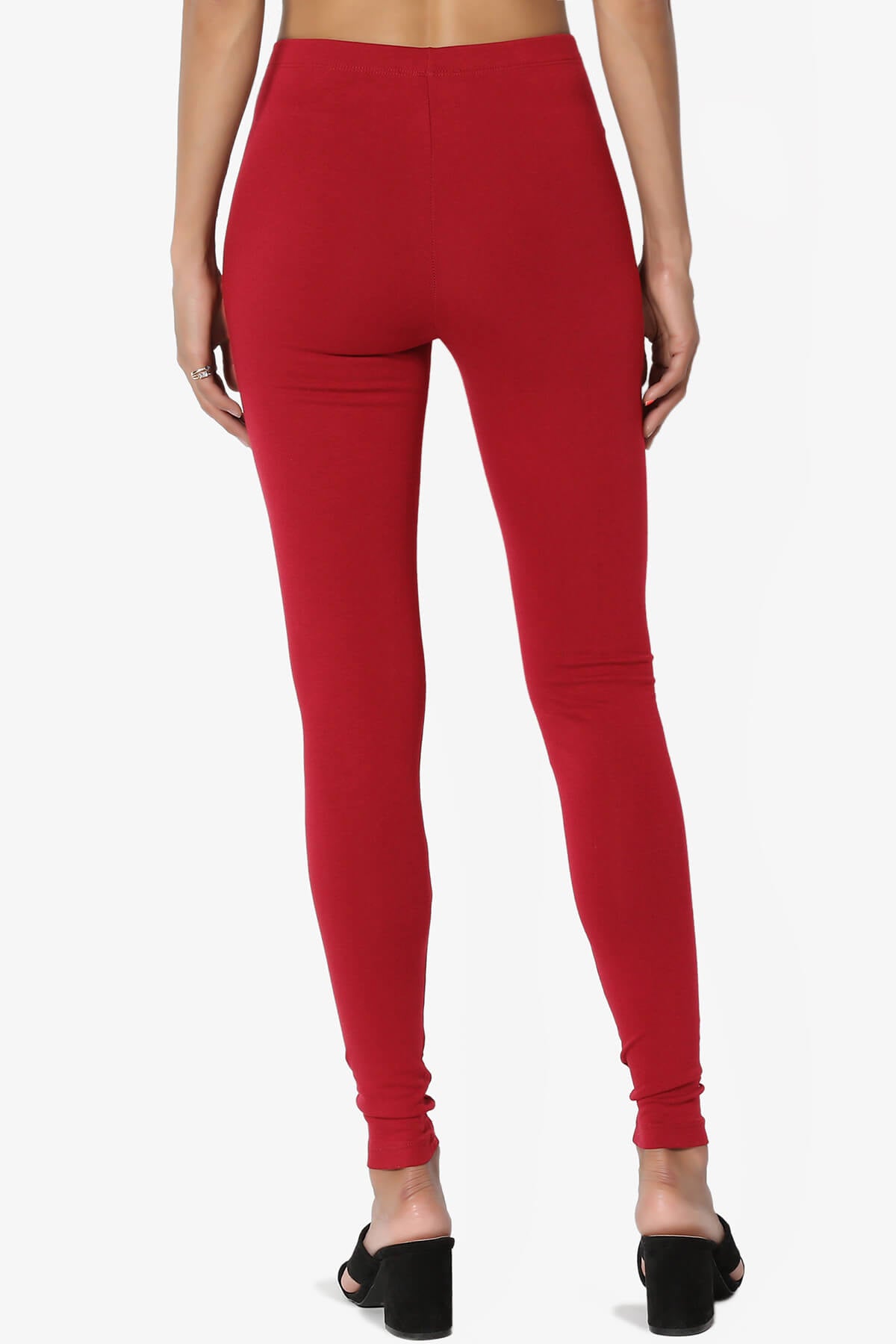 Thalia Cotton Jersey Ankle Leggings DARK RED_2