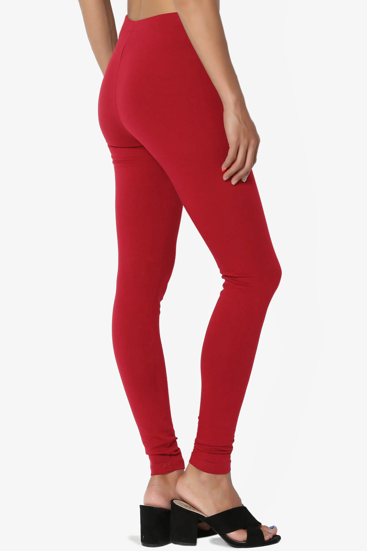 Thalia Cotton Jersey Ankle Leggings DARK RED_4