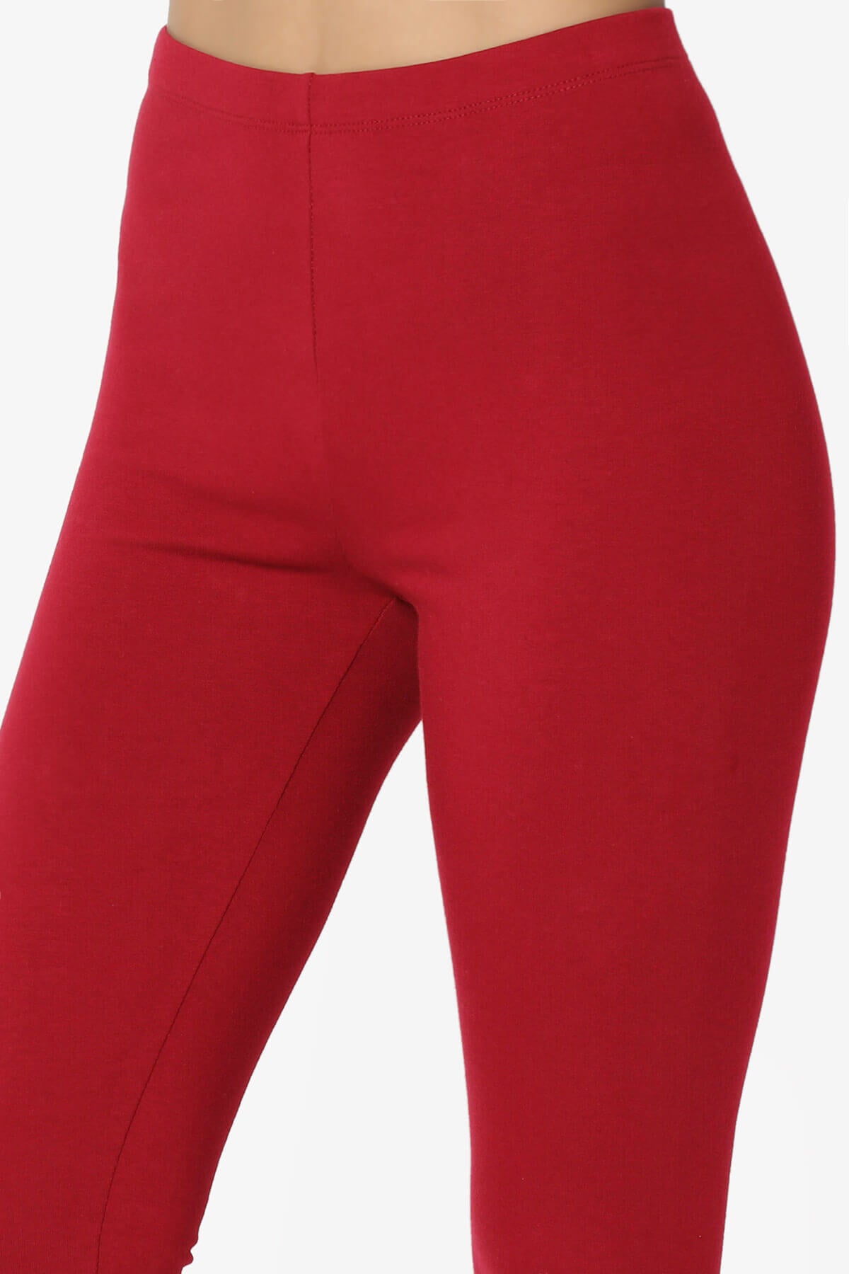Thalia Cotton Jersey Ankle Leggings DARK RED_5