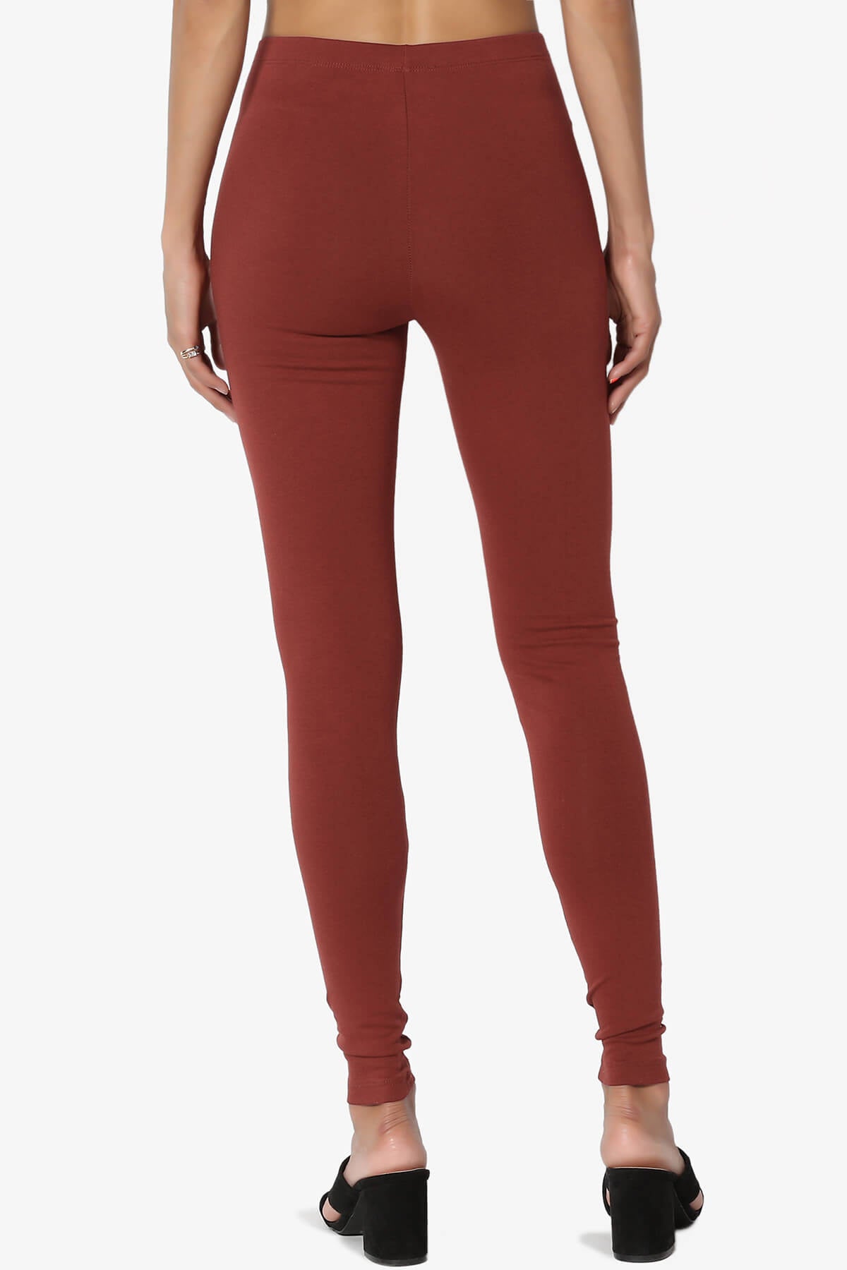 Thalia Cotton Jersey Ankle Leggings DARK RUST_2