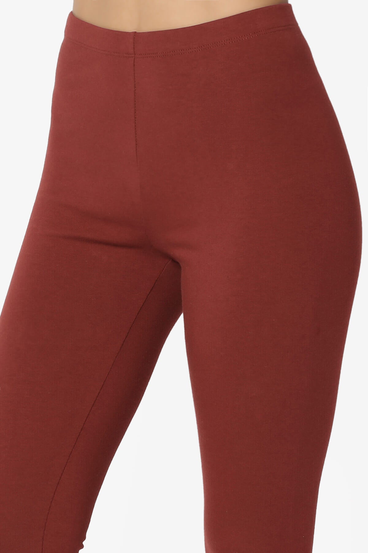 Thalia Cotton Jersey Ankle Leggings DARK RUST_5