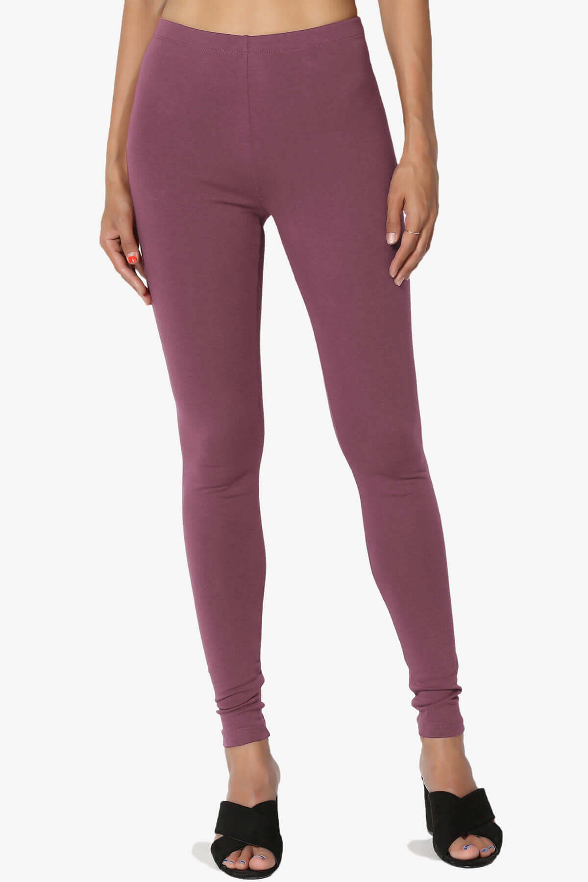 Thalia Cotton Jersey Ankle Leggings DUSTY PLUM_1