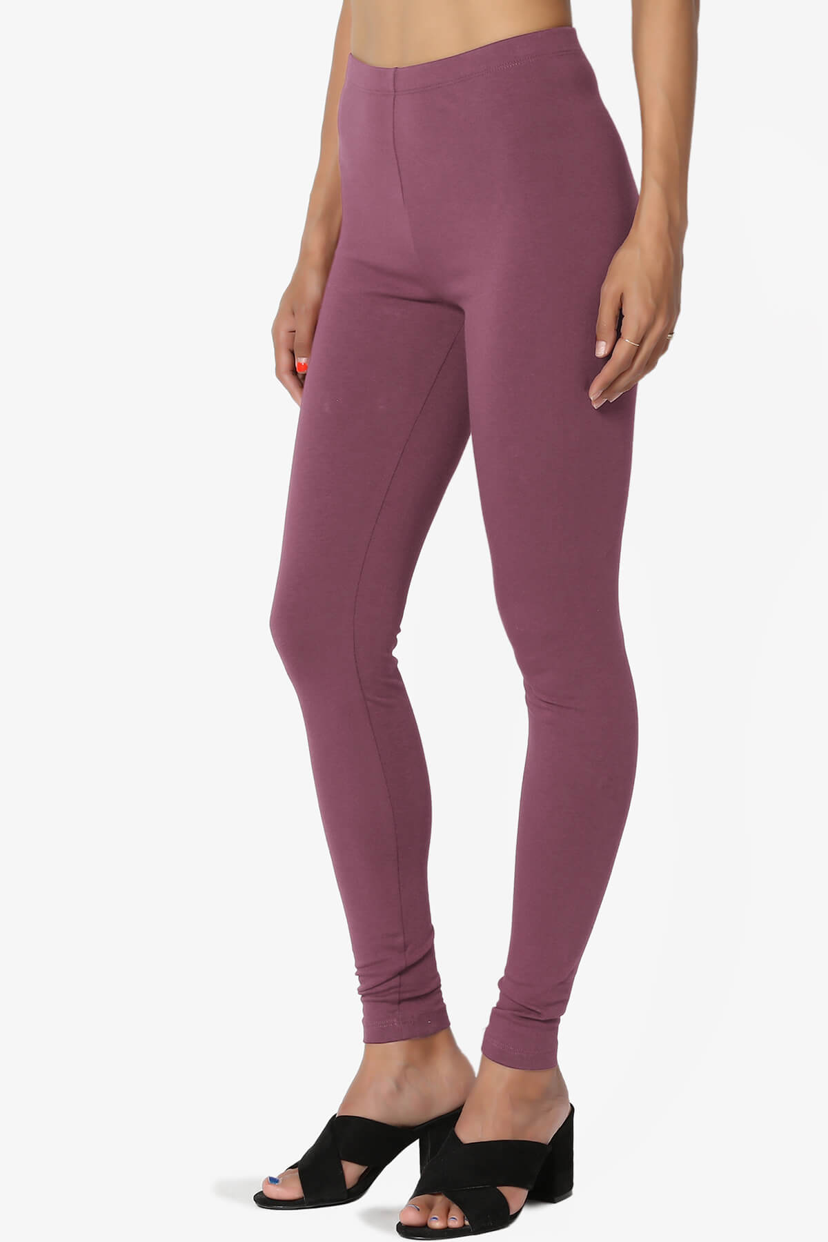 Thalia Cotton Jersey Ankle Leggings DUSTY PLUM_3