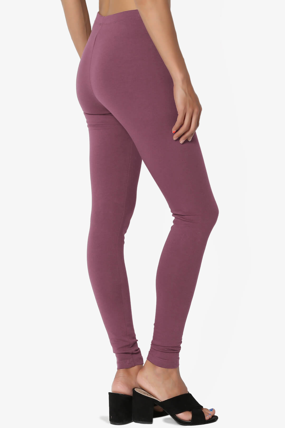 Thalia Cotton Jersey Ankle Leggings DUSTY PLUM_4
