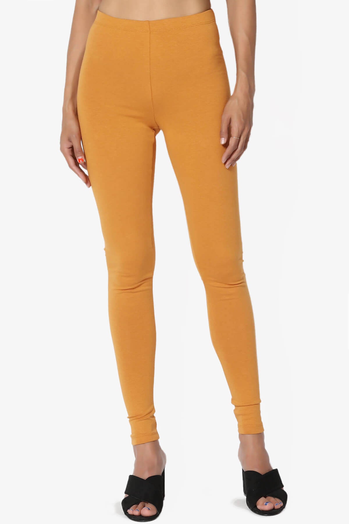 Thalia Cotton Jersey Ankle Leggings GOLDEN MUSTARD_1