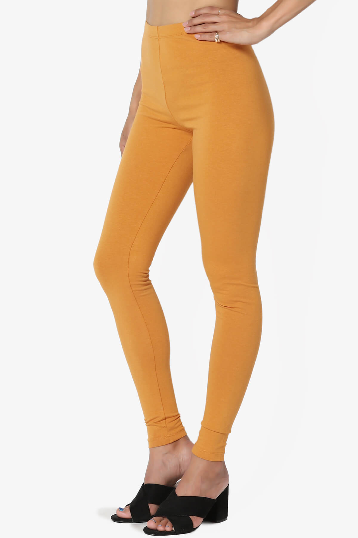Thalia Cotton Jersey Ankle Leggings GOLDEN MUSTARD_3