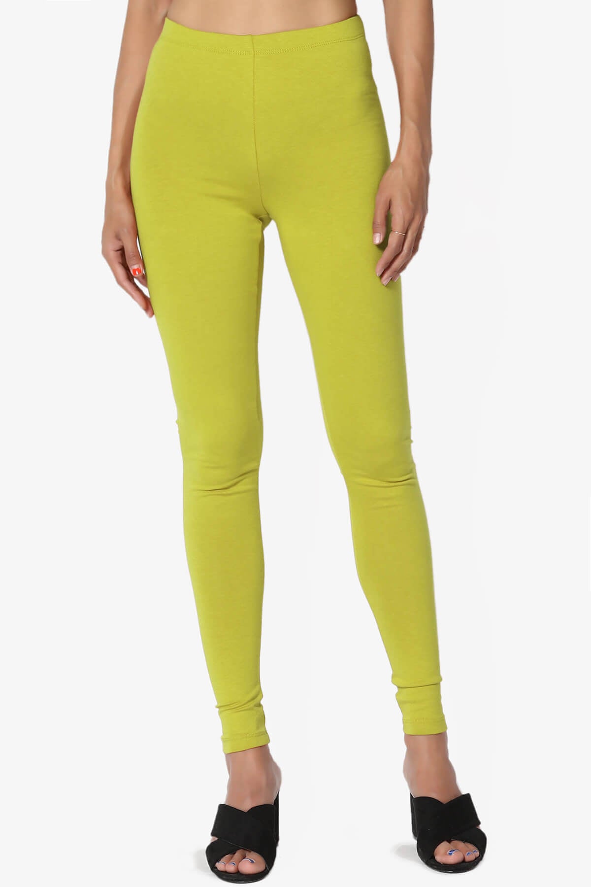 Thalia Cotton Jersey Ankle Leggings GOLDEN WASABI_1