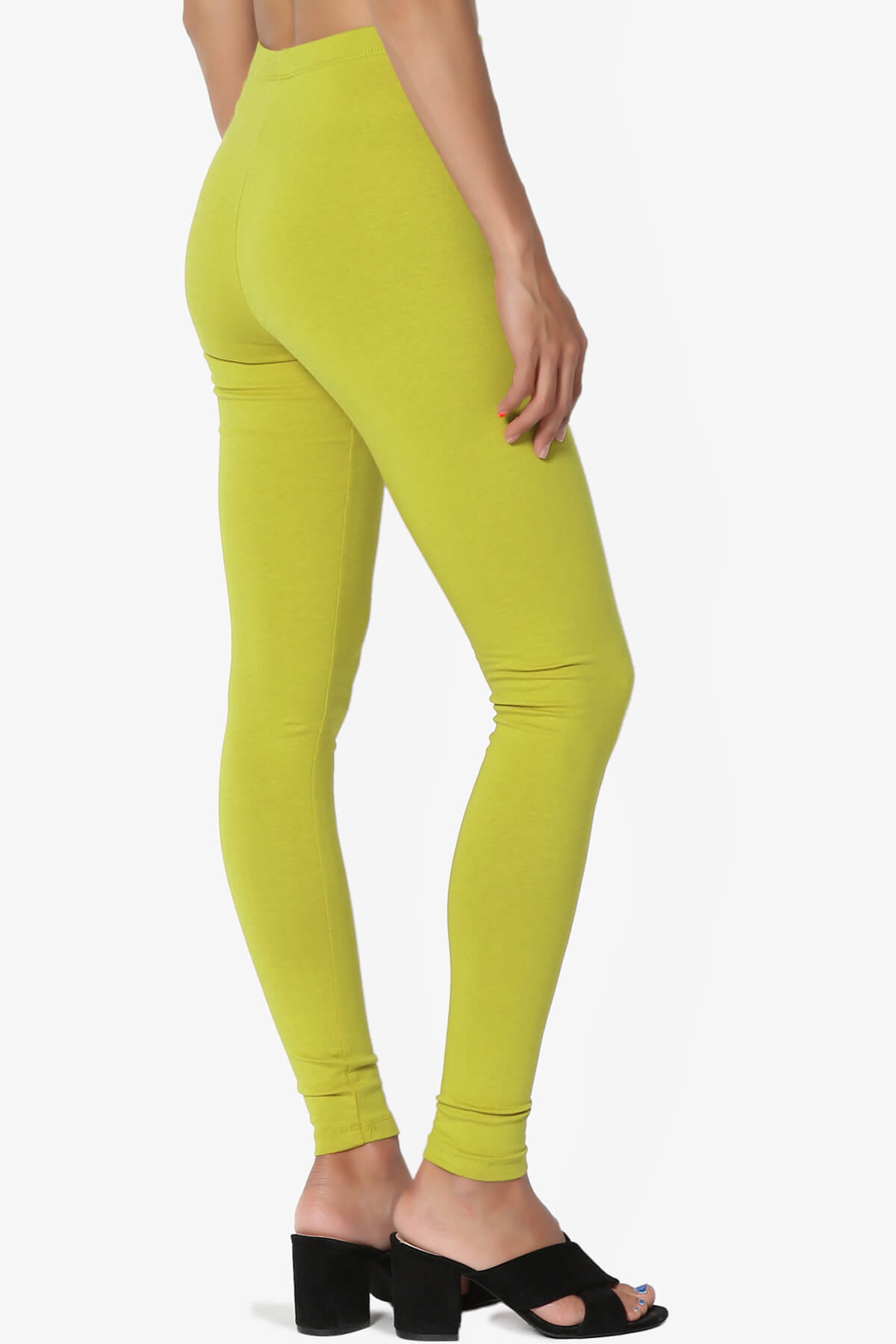 Thalia Cotton Jersey Ankle Leggings GOLDEN WASABI_4