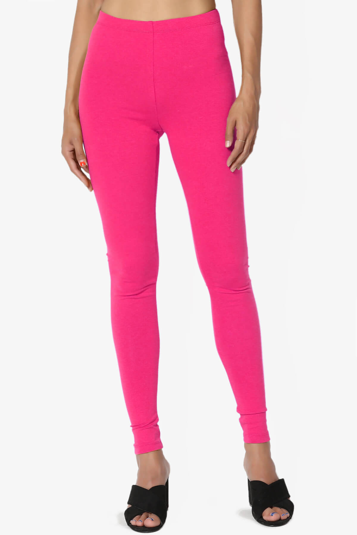 Thalia Cotton Jersey Ankle Leggings HOT PINK_1