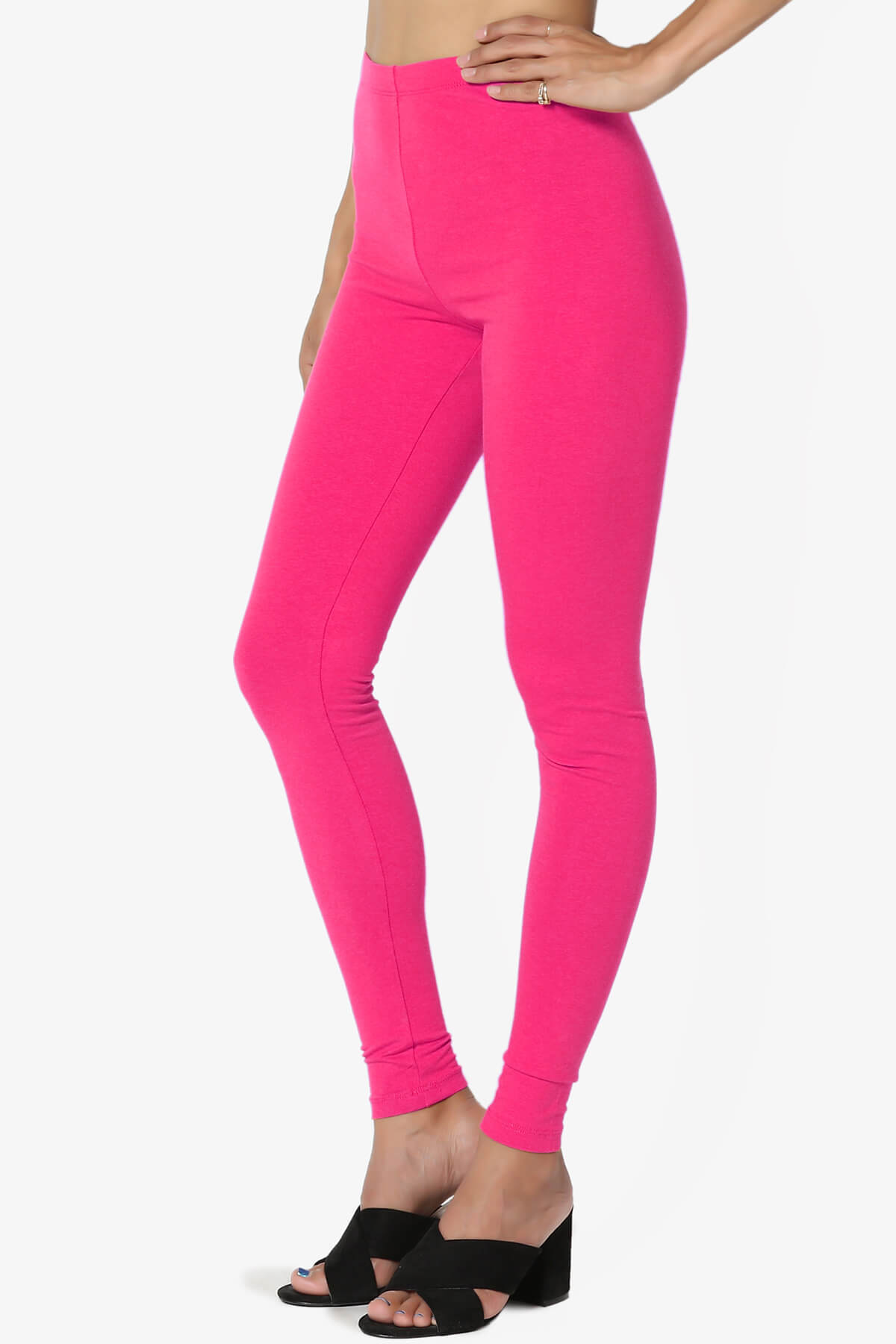 Thalia Cotton Jersey Ankle Leggings HOT PINK_3