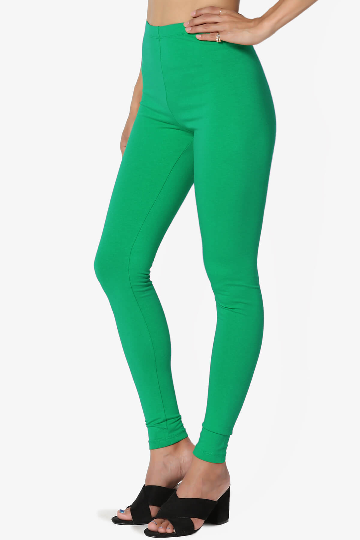 Thalia Cotton Jersey Ankle Leggings KELLY GREEN_3