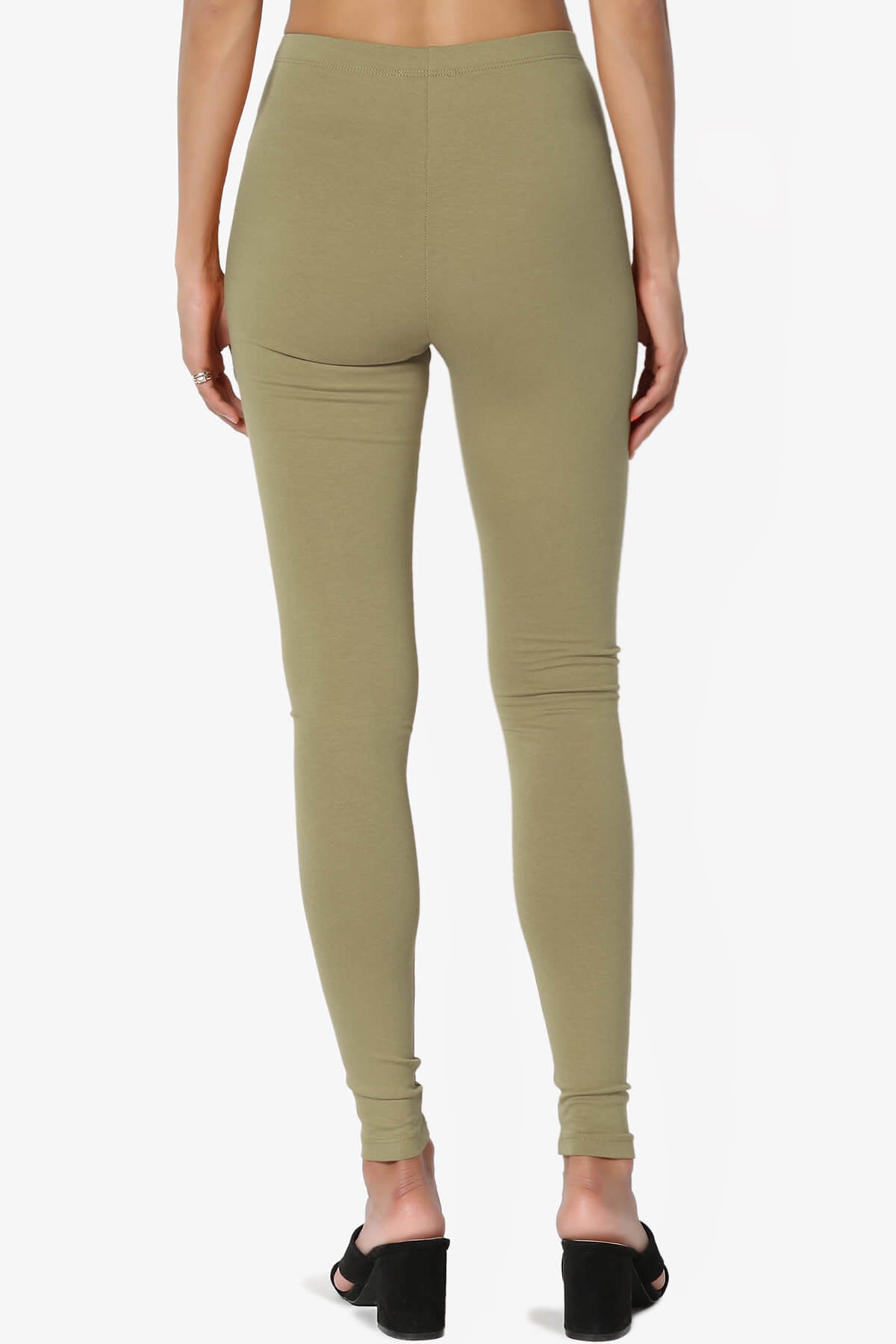 Thalia Cotton Jersey Ankle Leggings KHAKI GREEN_2