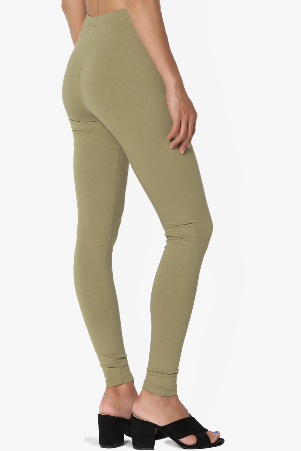Thalia Cotton Jersey Ankle Leggings KHAKI GREEN_4