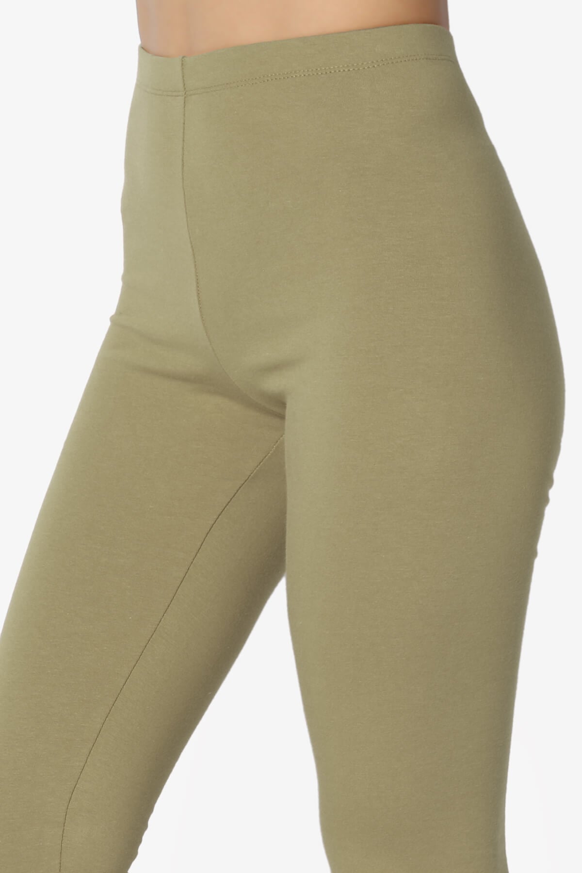 Thalia Cotton Jersey Ankle Leggings KHAKI GREEN_5