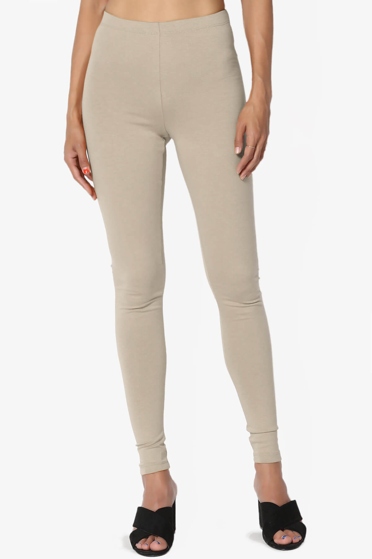 Thalia Cotton Jersey Ankle Leggings LIGHT MOCHA_1