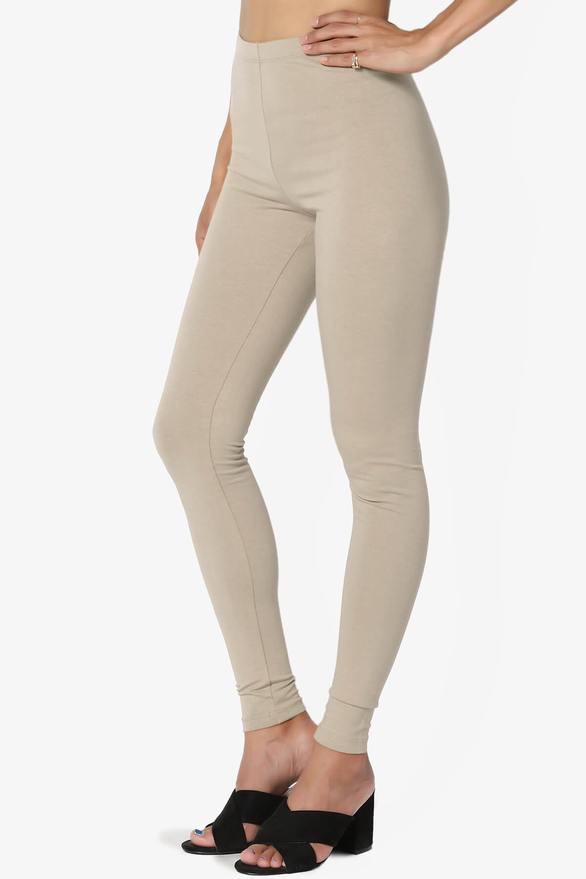 Thalia Cotton Jersey Ankle Leggings LIGHT MOCHA_3