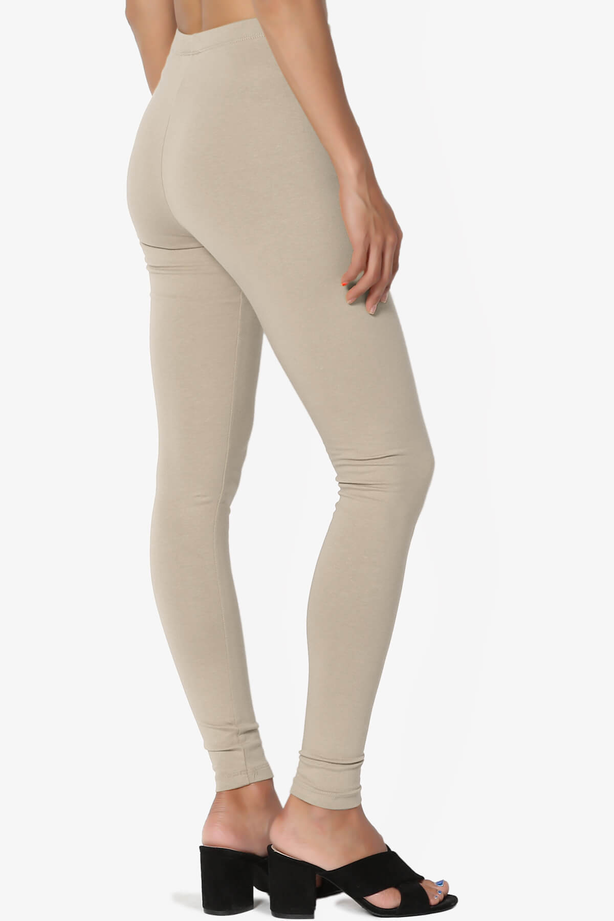 Thalia Cotton Jersey Ankle Leggings LIGHT MOCHA_4