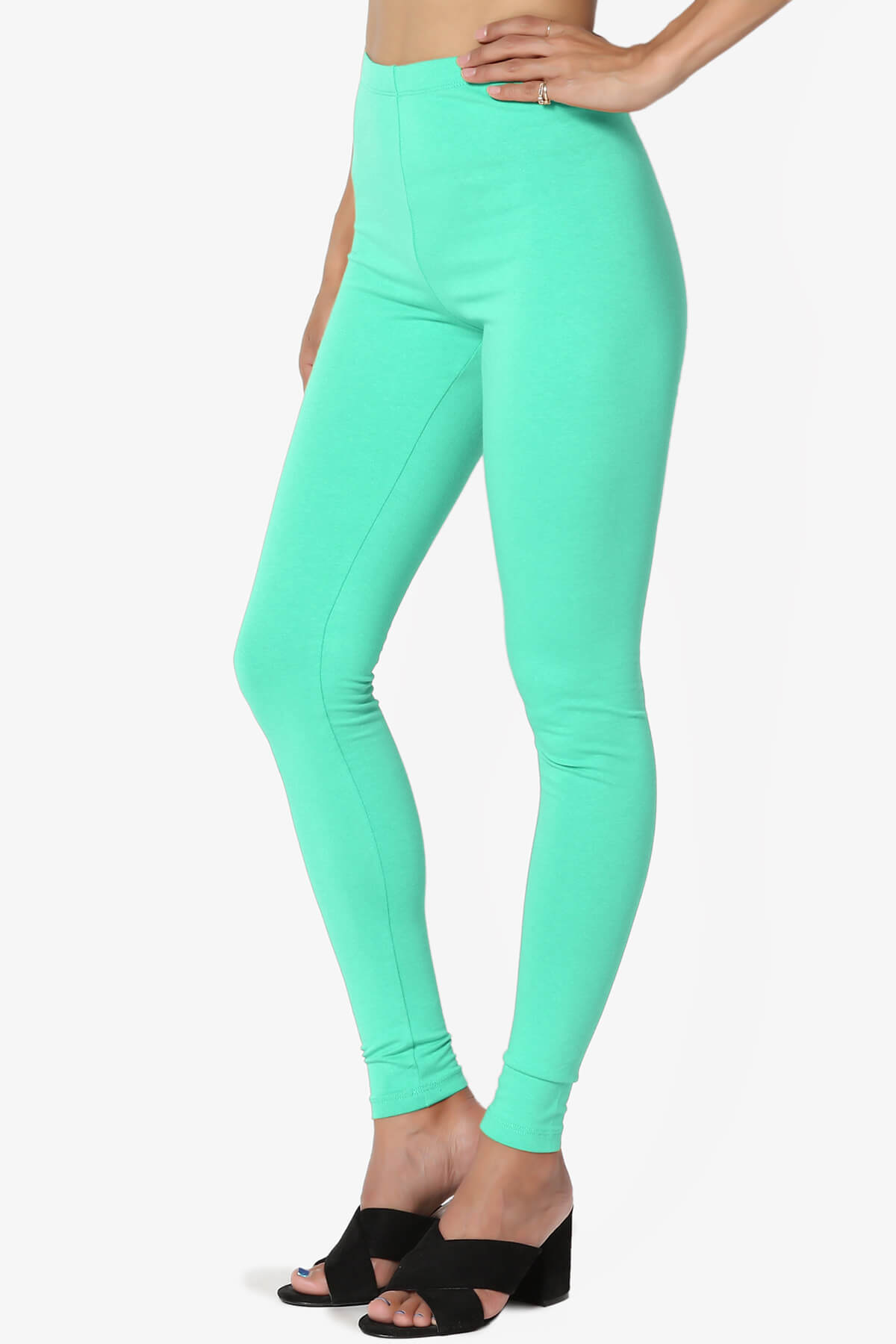 Thalia Cotton Jersey Ankle Leggings MINT_3