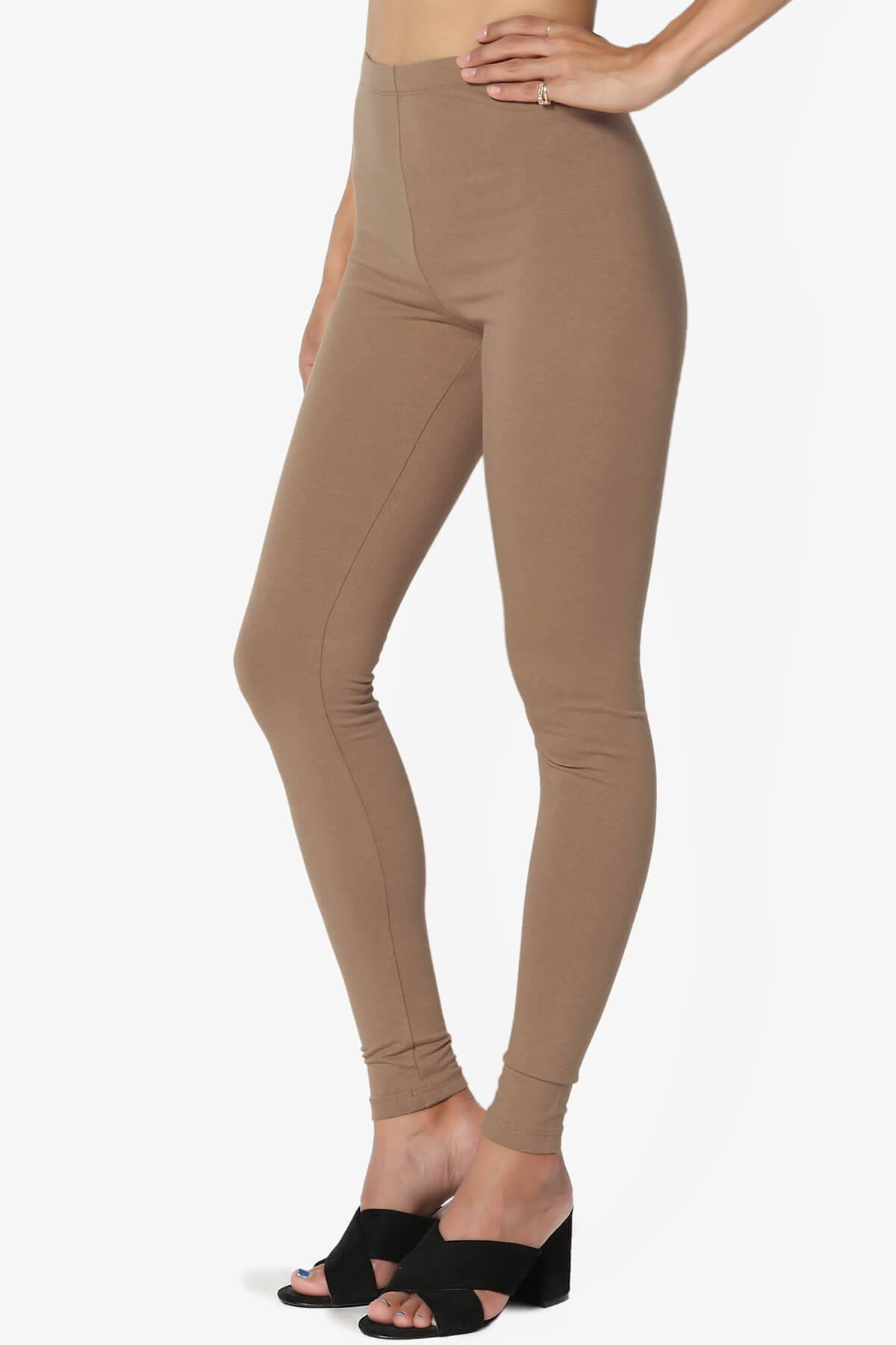 Thalia Cotton Jersey Ankle Leggings MOCHA_3