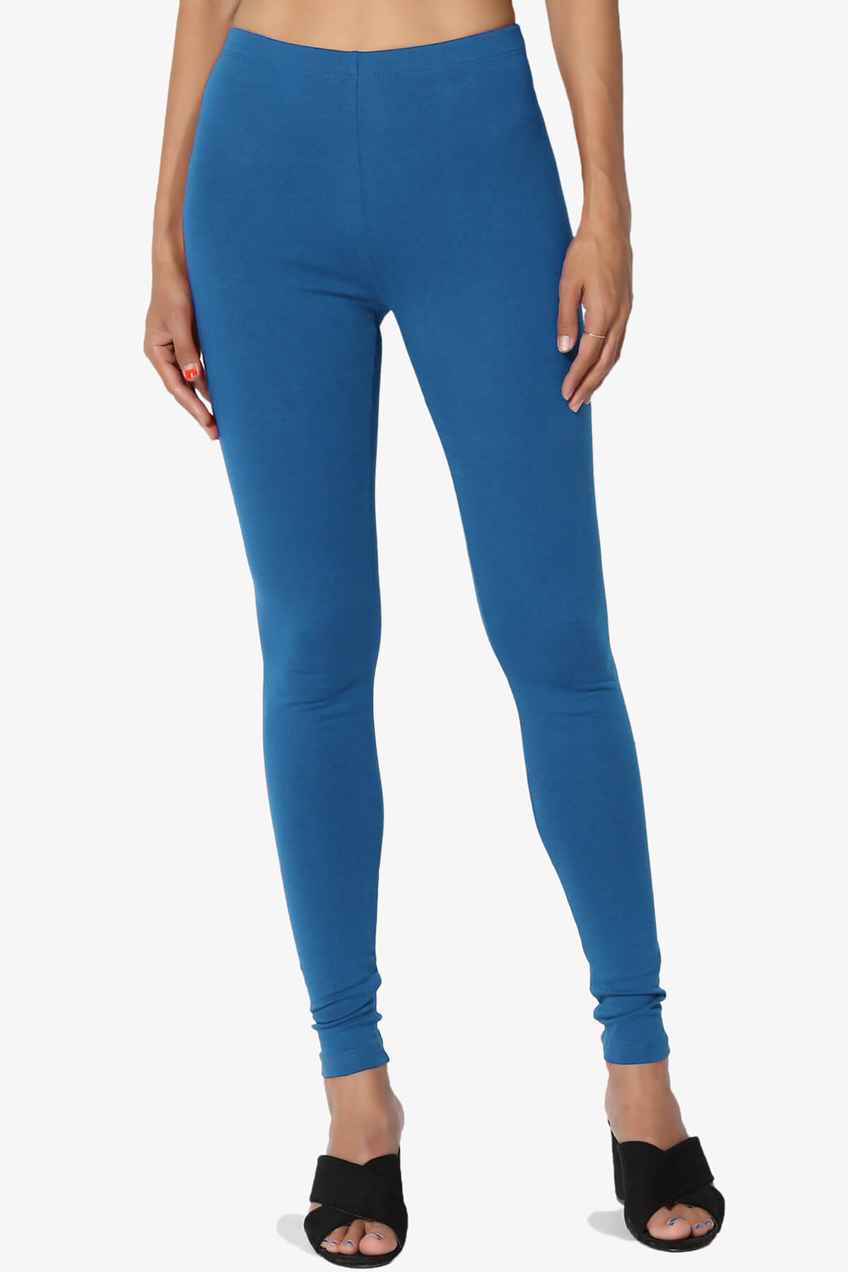Thalia Cotton Jersey Ankle Leggings OCEAN BLUE_1