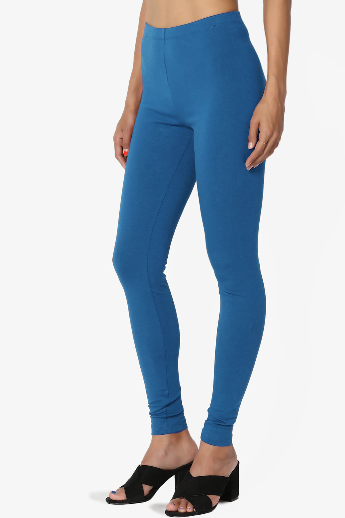 Thalia Cotton Jersey Ankle Leggings OCEAN BLUE_3