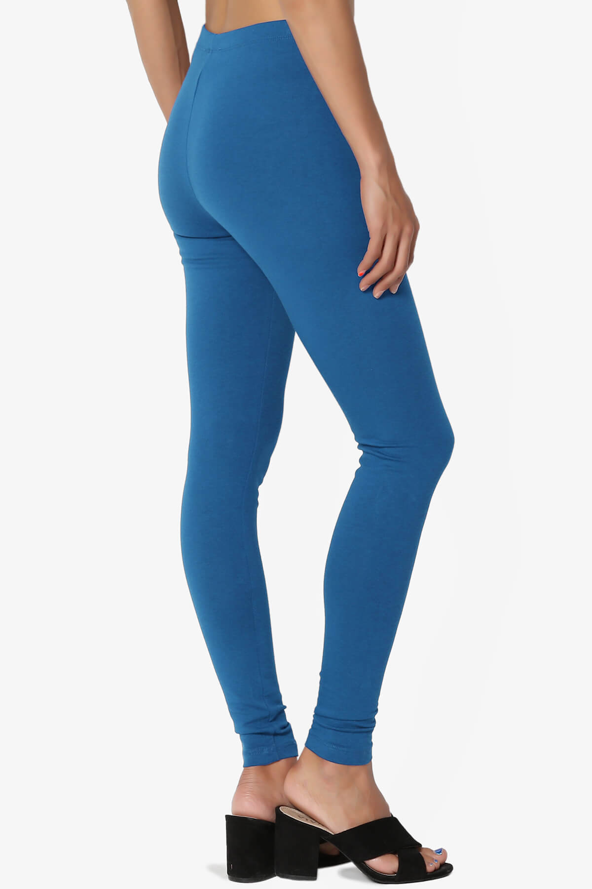 Thalia Cotton Jersey Ankle Leggings OCEAN BLUE_4