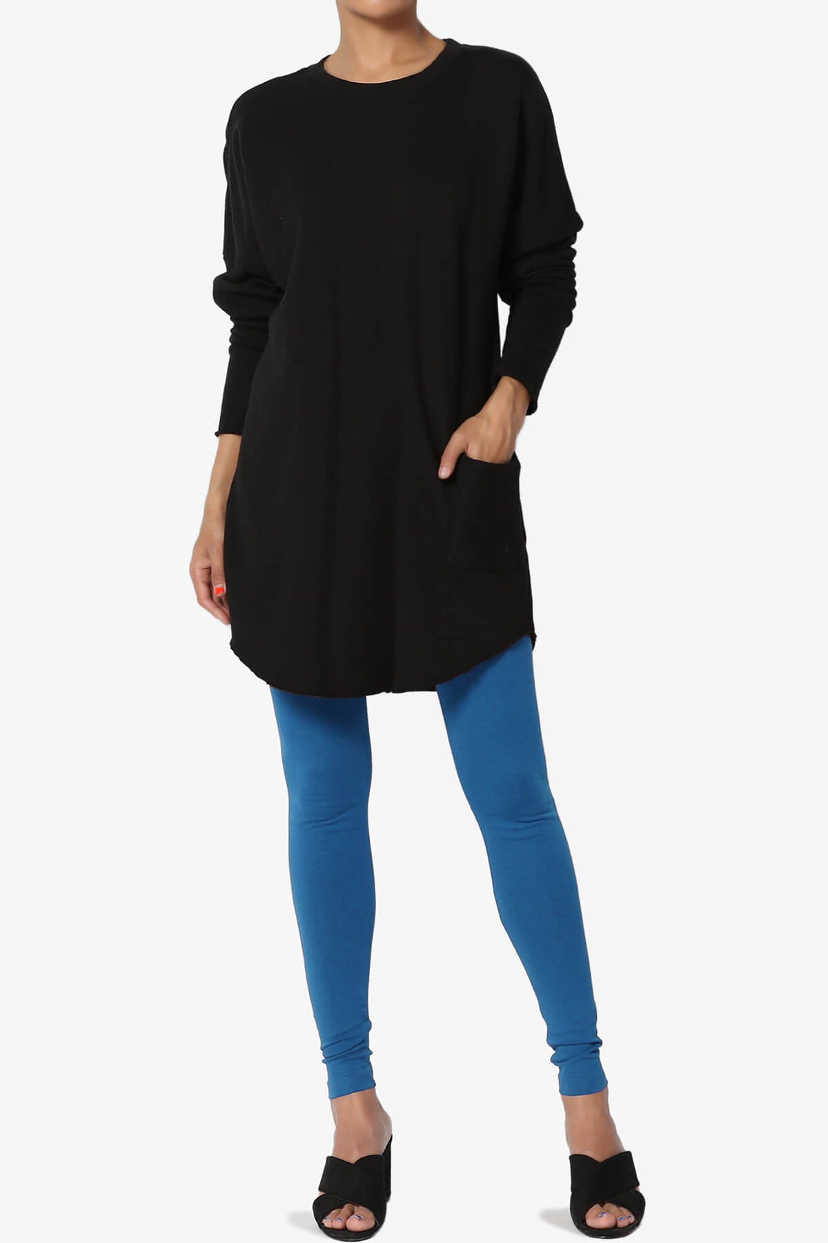 Thalia Cotton Jersey Ankle Leggings OCEAN BLUE_6