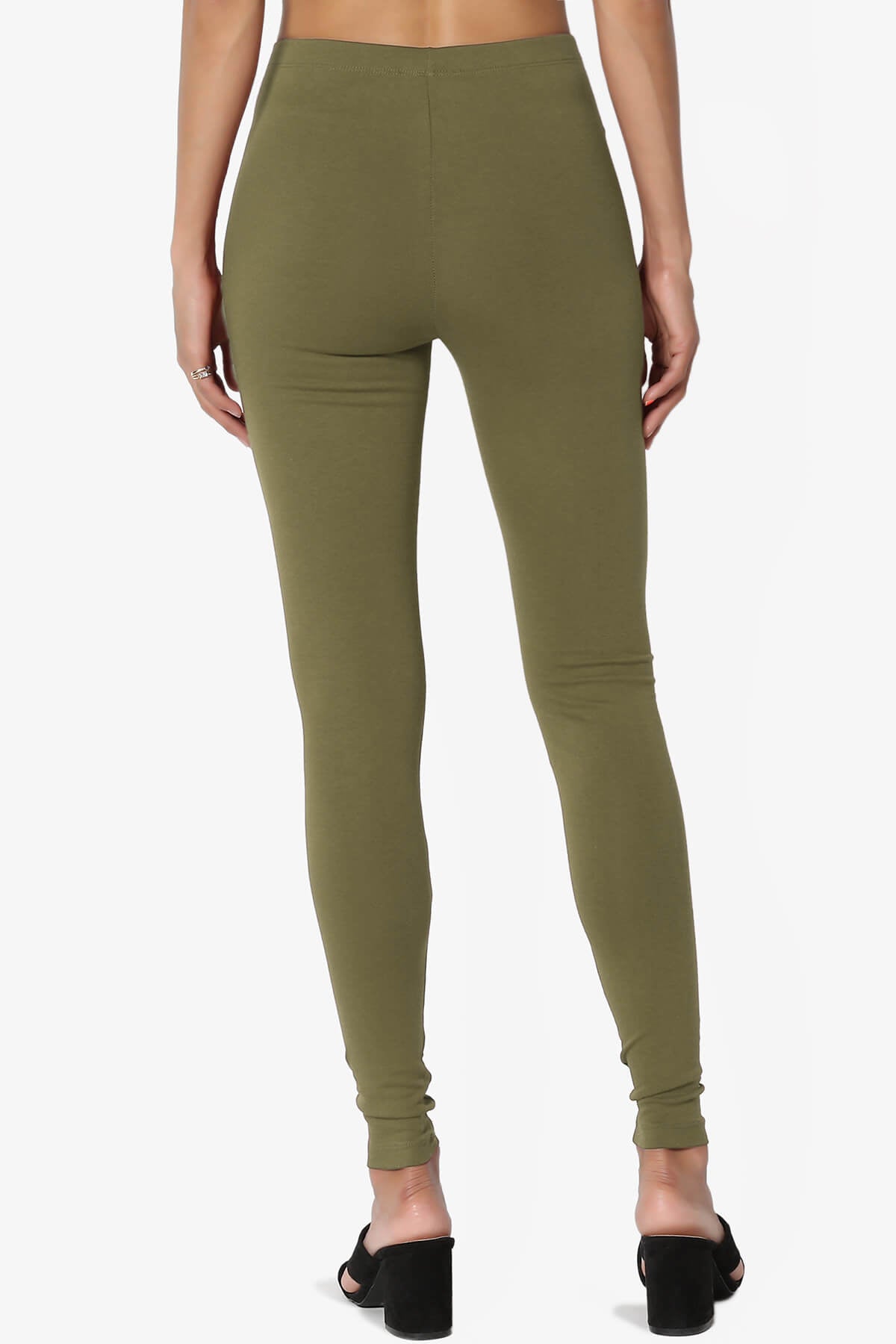 Thalia Cotton Jersey Ankle Leggings OLIVE KHAKI_2