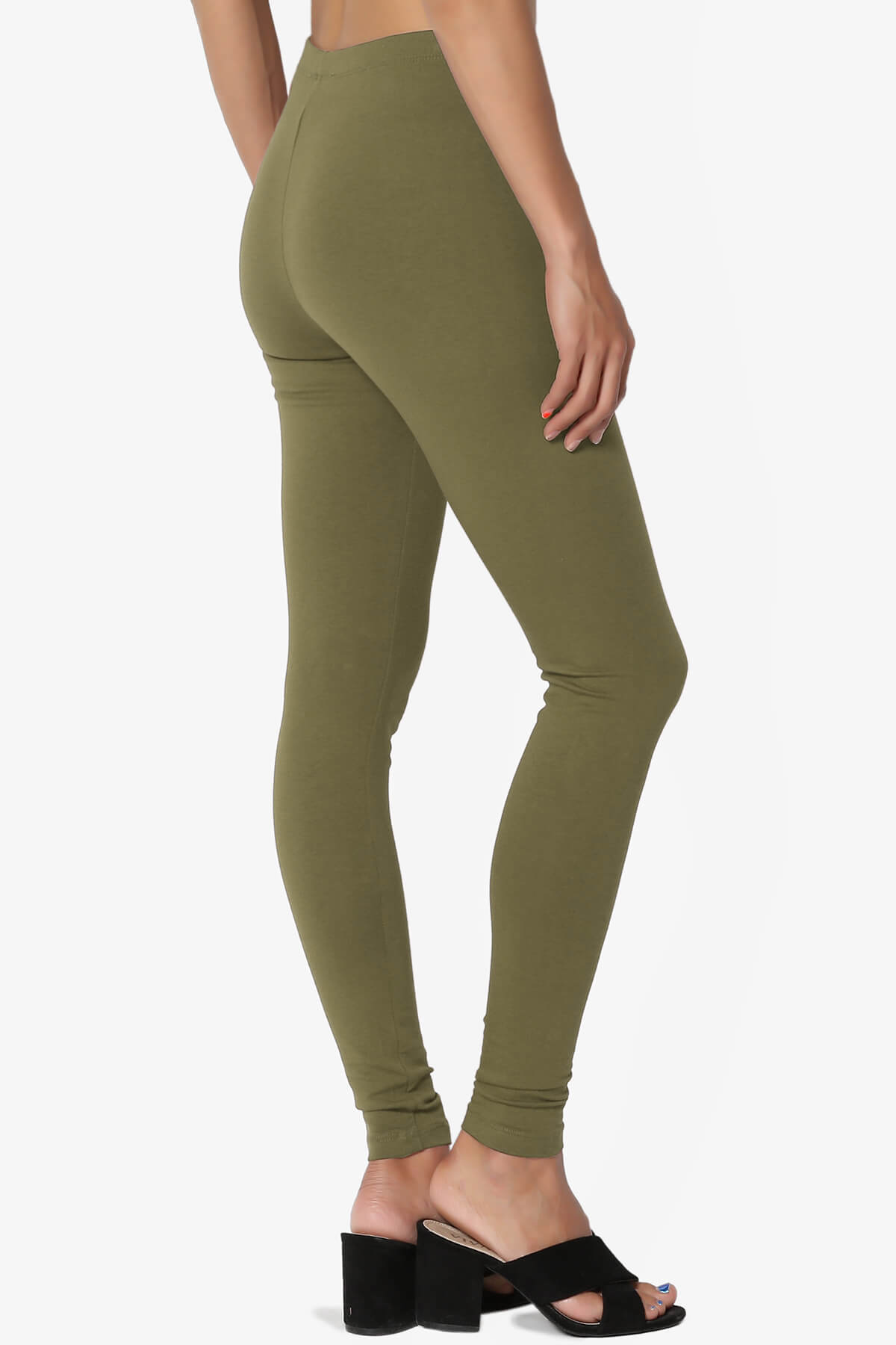 Thalia Cotton Jersey Ankle Leggings OLIVE KHAKI_4