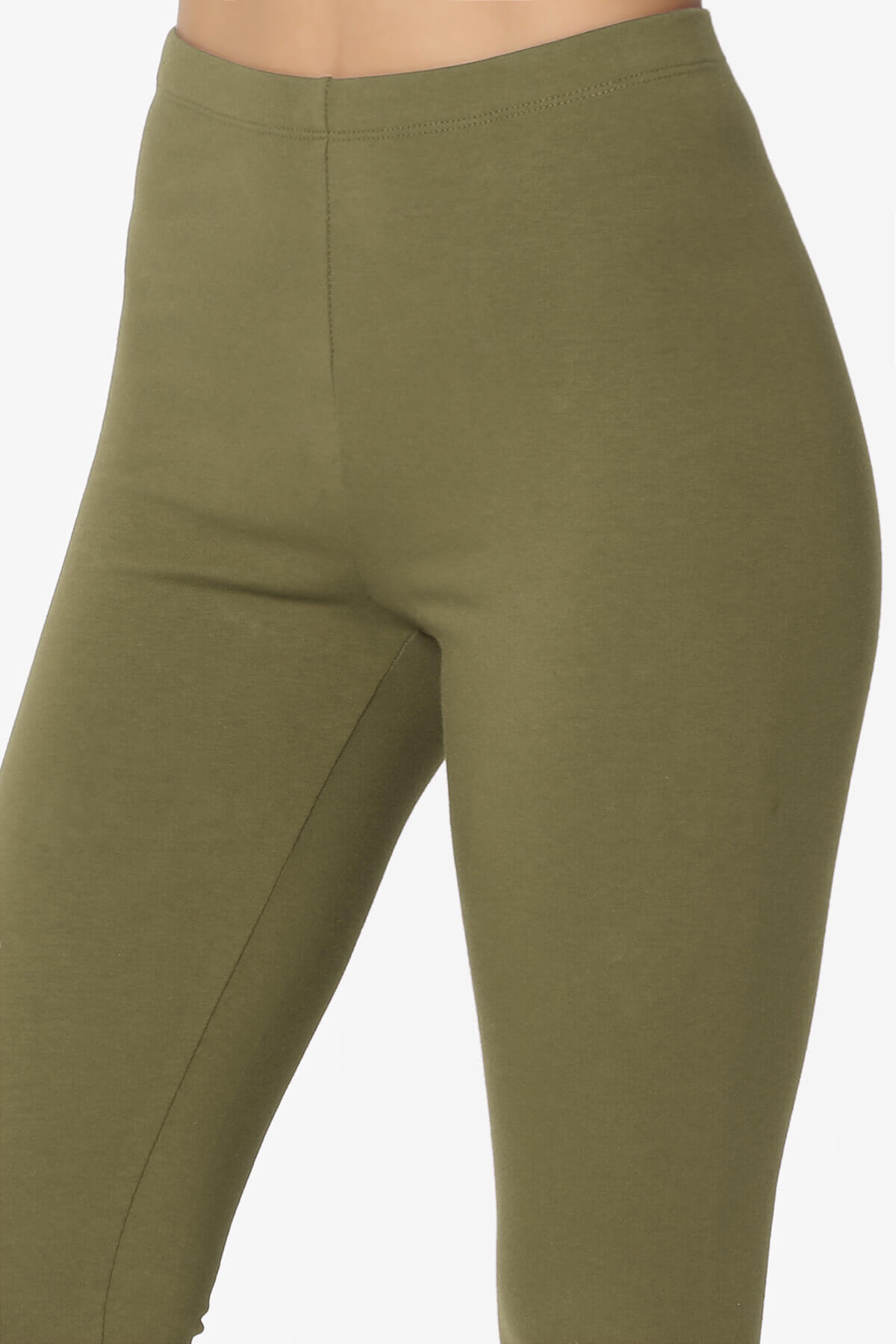 Thalia Cotton Jersey Ankle Leggings OLIVE KHAKI_5