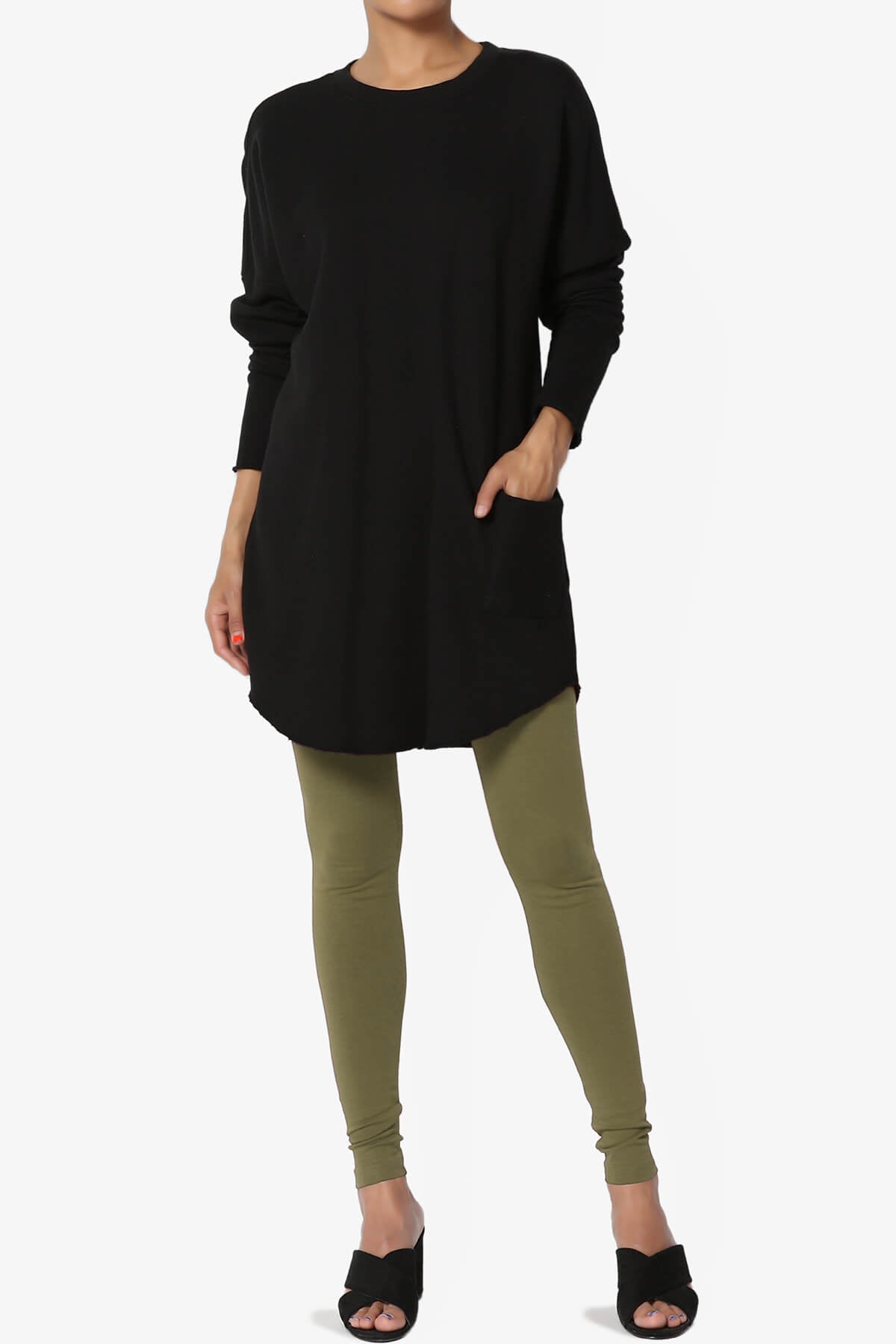Thalia Cotton Jersey Ankle Leggings OLIVE KHAKI_6