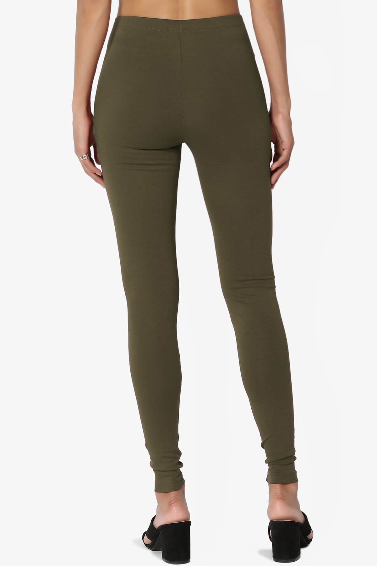 Thalia Cotton Jersey Ankle Leggings OLIVE_2