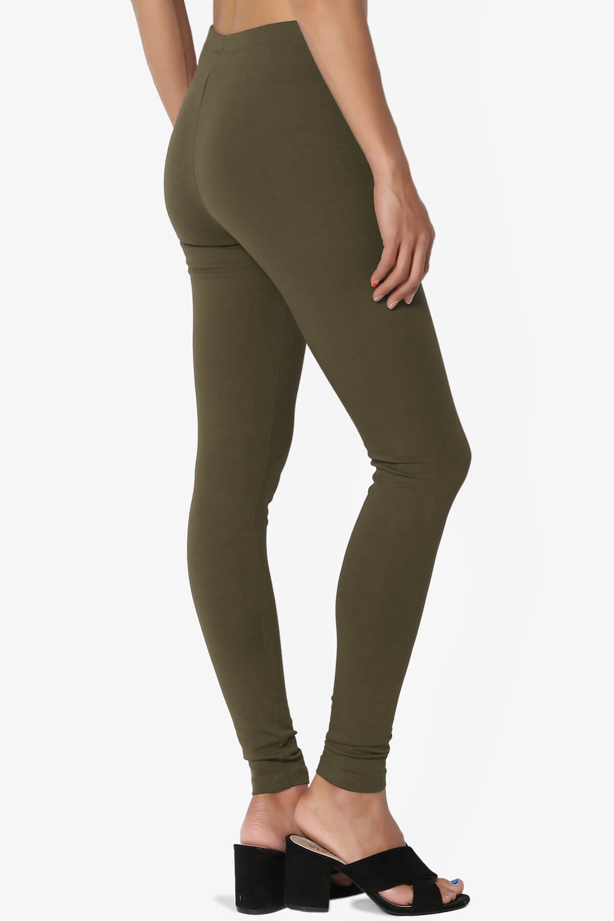 Thalia Cotton Jersey Ankle Leggings OLIVE_4
