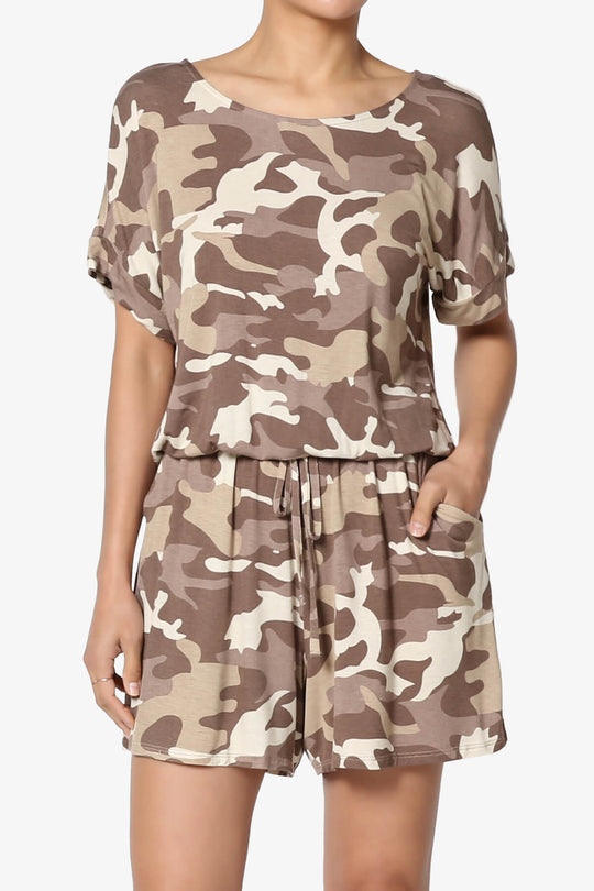 Tina Camouflage Short Sleeve Jersey Romper