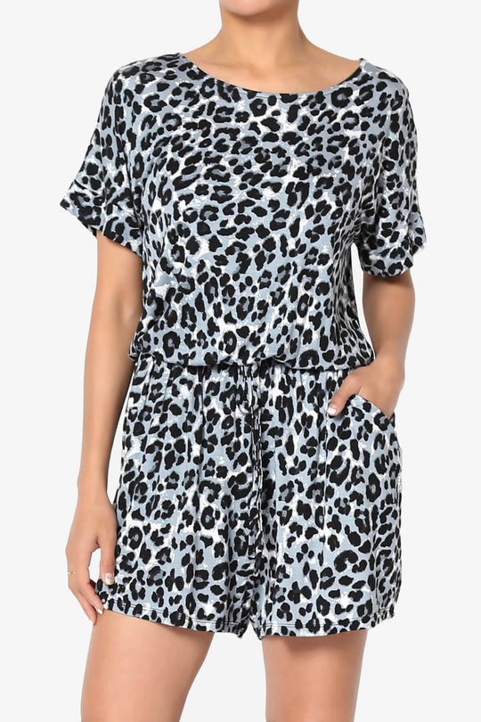 Tina Leopard Short Sleeve Jersey Romper