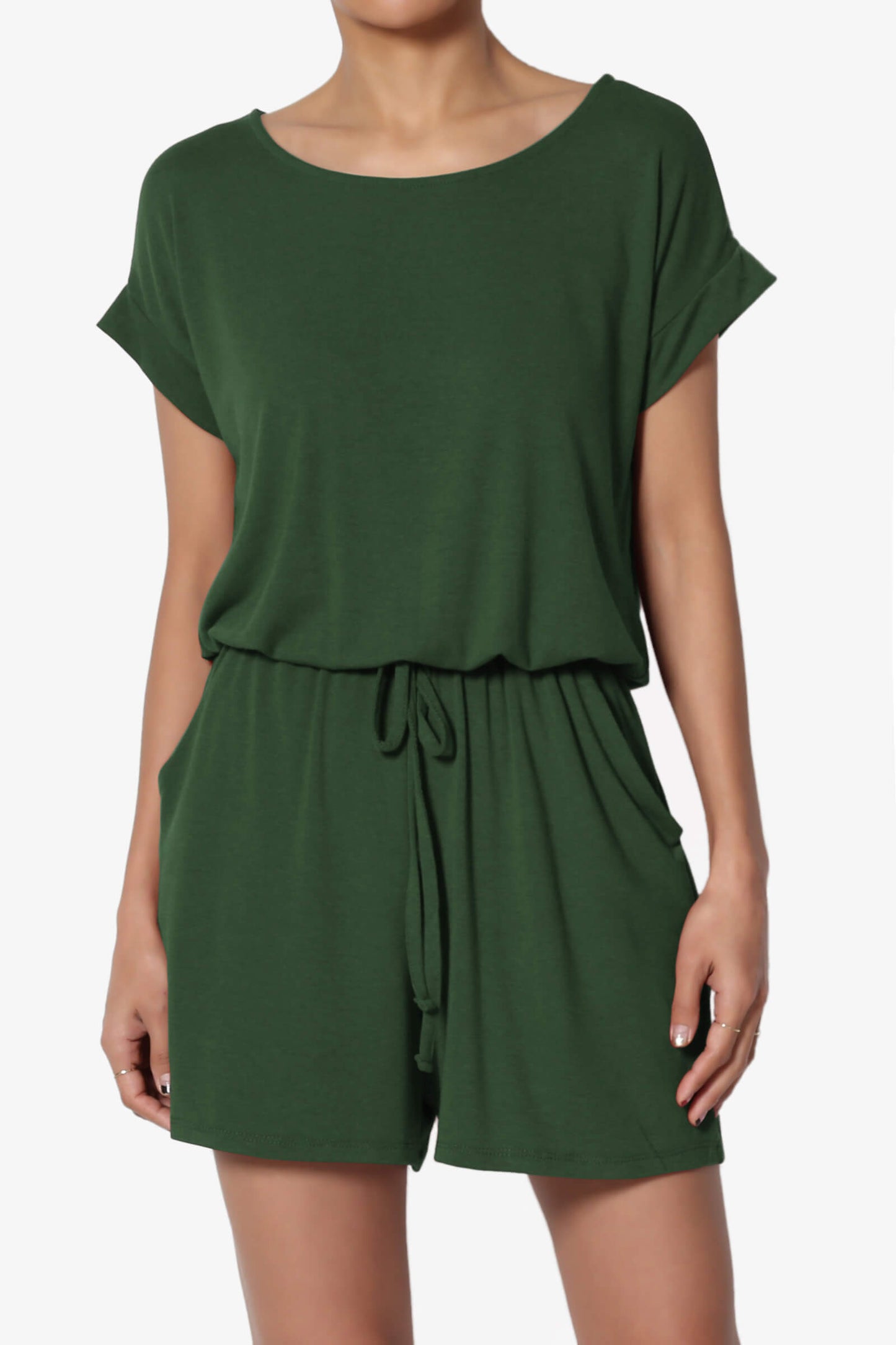 Tina Short Sleeve Jersey Romper ARMY GREEN_1