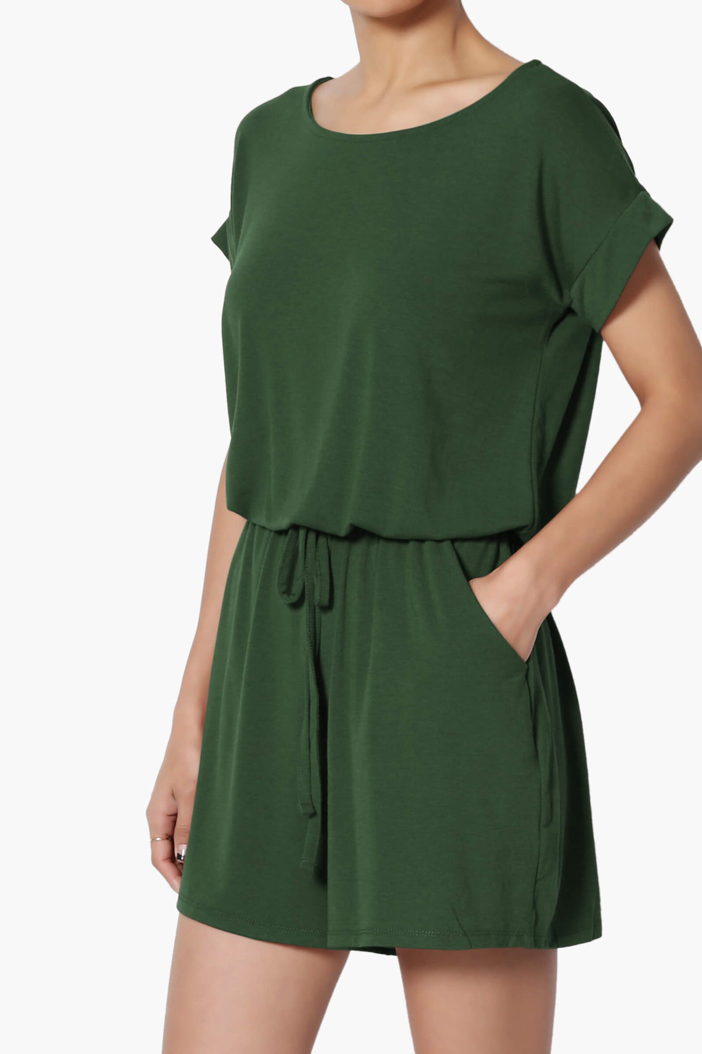 Tina Short Sleeve Jersey Romper ARMY GREEN_3