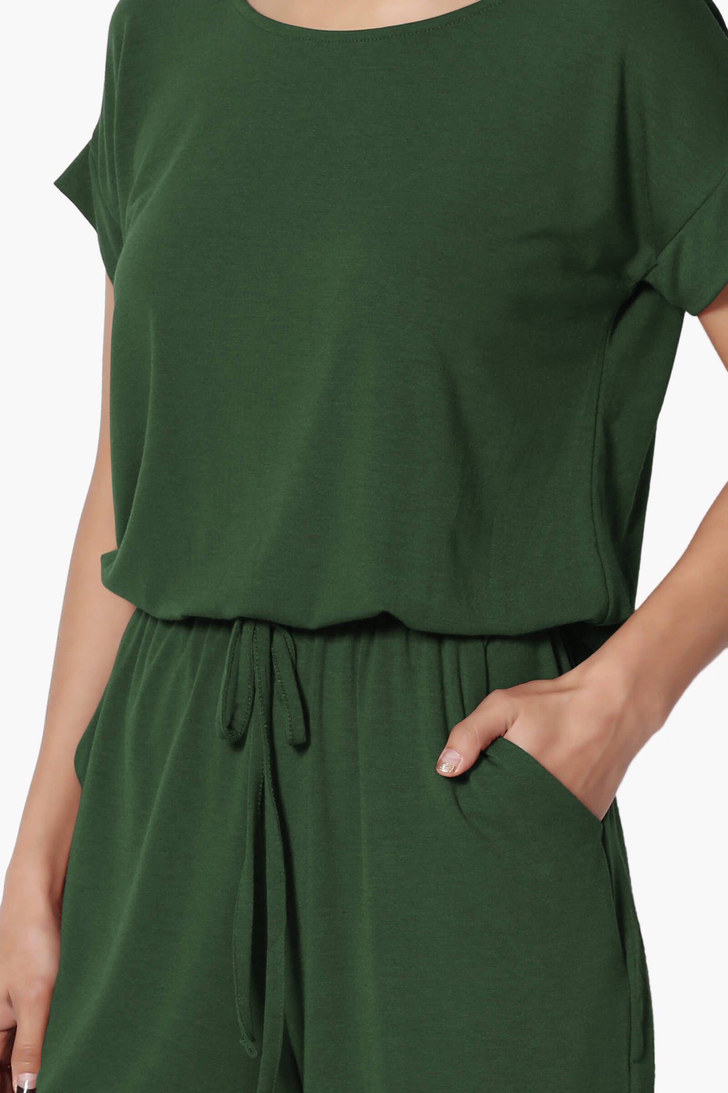 Tina Short Sleeve Jersey Romper ARMY GREEN_5