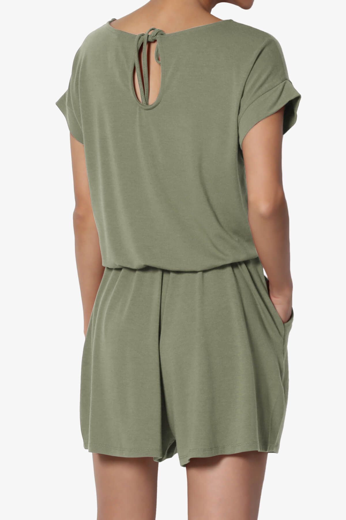 Tina Short Sleeve Jersey Romper DUSTY OLIVE_2