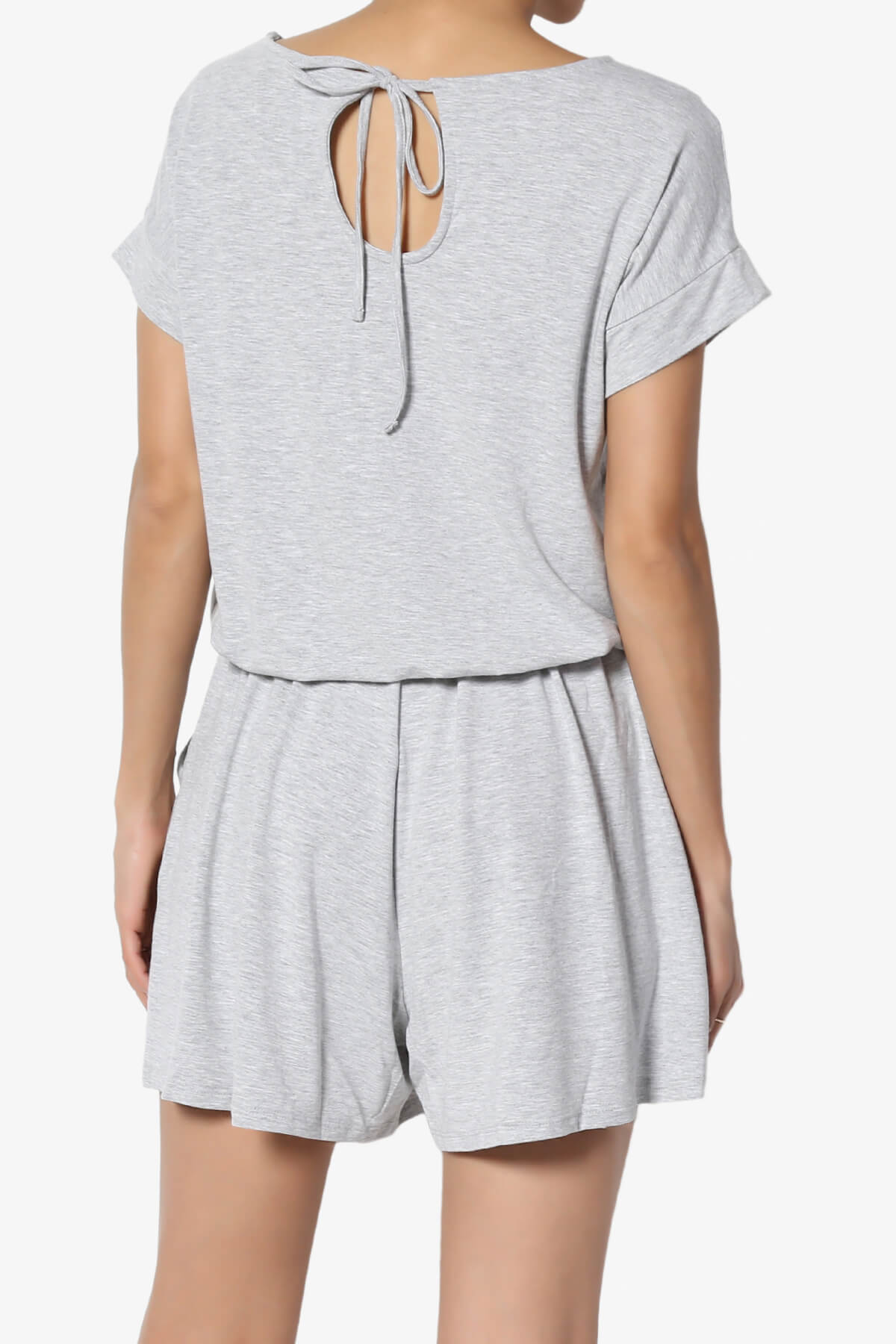 Tina Short Sleeve Jersey Romper HEATHER GREY_2