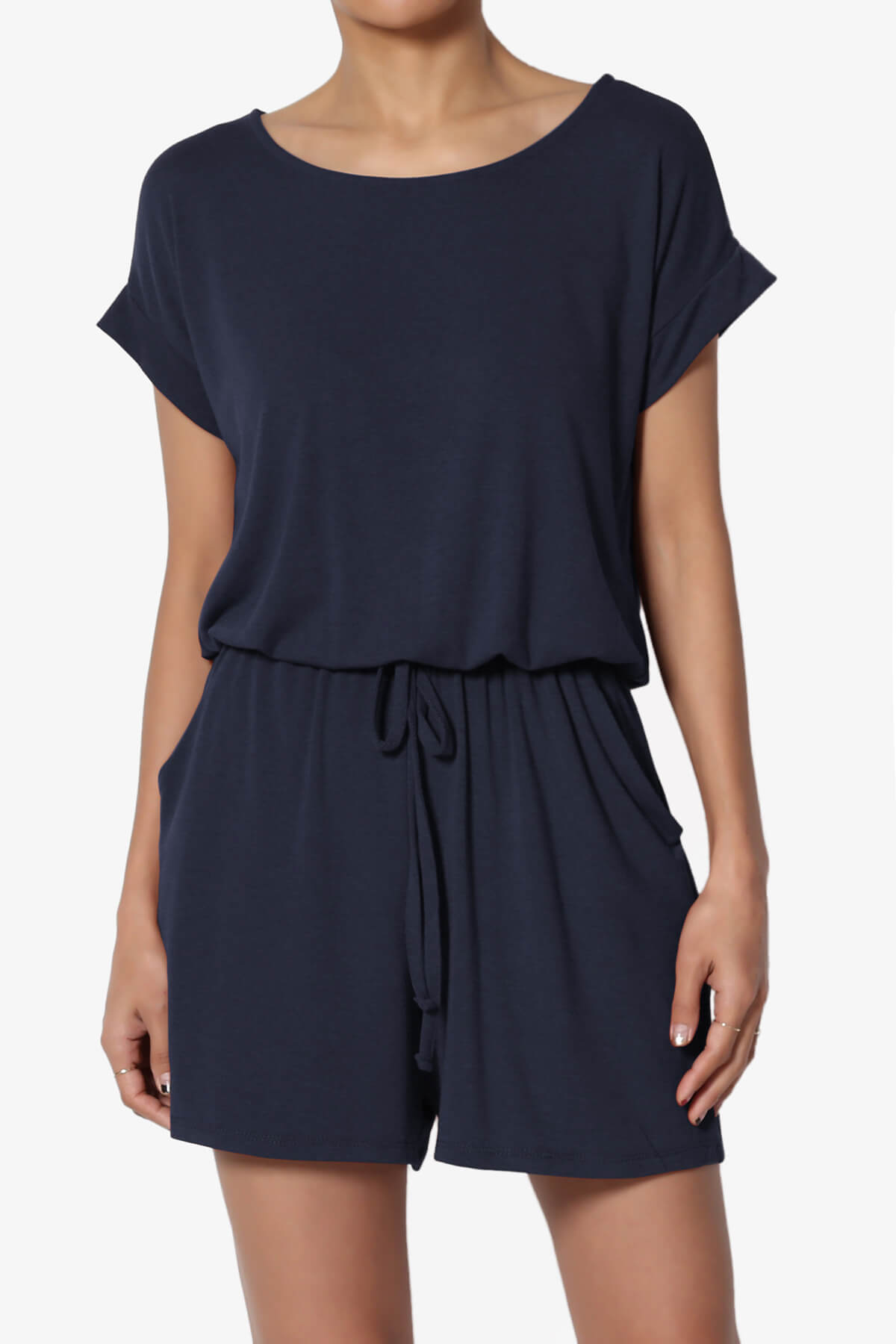 Tina Short Sleeve Jersey Romper NAVY_1