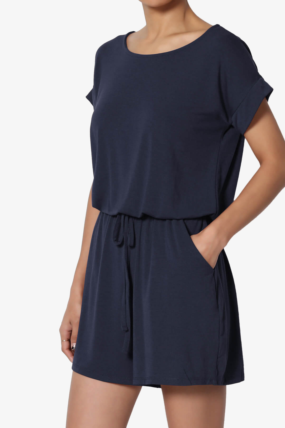 Tina Short Sleeve Jersey Romper NAVY_3