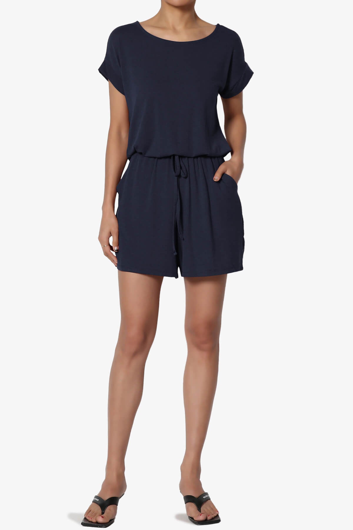 Tina Short Sleeve Jersey Romper NAVY_6